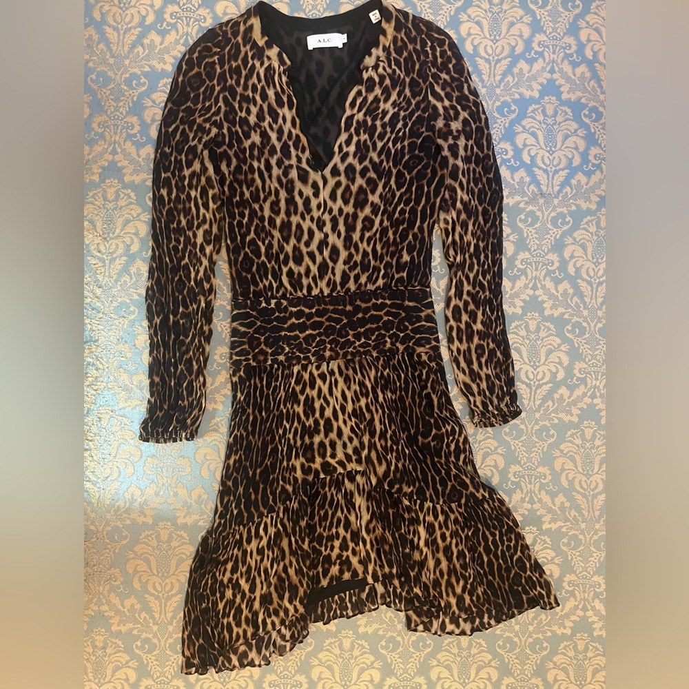 ALC leopard print silk dress